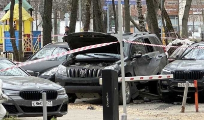 Опубликованы первые моменты после взрыва автомобиля Прозорова